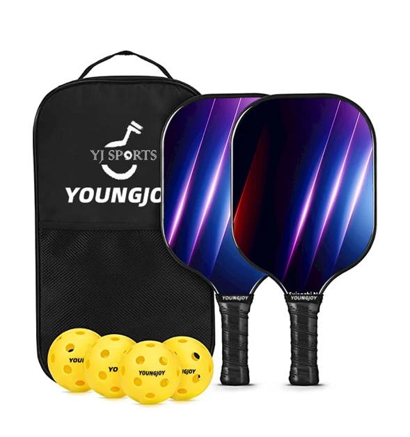 

usapa approved Graphite Pickleball Paddle Set of 2 Pickleball racket 4 Pickleball Balls 1 Bag