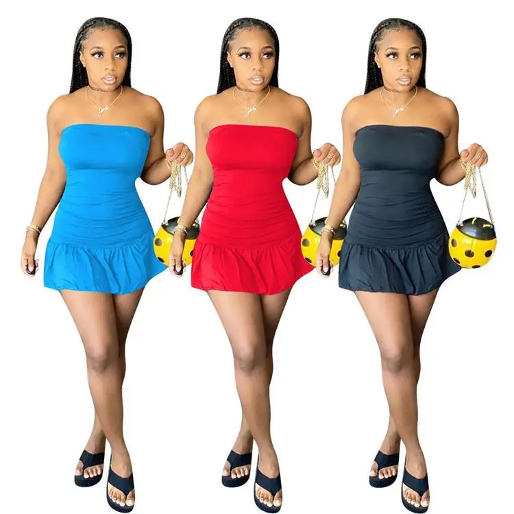 

PEARL Strapless vestidos cortos Sexy Girls Dress Casual Women Clothing Fashion Woman Short Mini Dresses