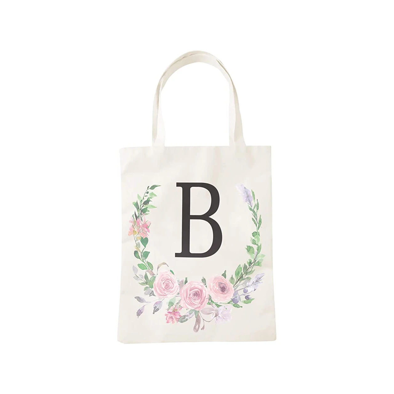 

Reusable Polyester Canvas Double Layer Shopping Bag Sublimation Print Tote Bags With A-Z Letters