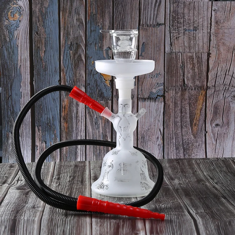 

Wholesale high quality new hot selling colored smoking glass hookah with LED light The popular cheap Arabia smoke hookah shisha, As is shown in