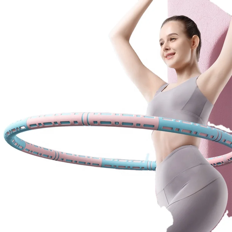 

2021 hot waist massage ring detachable foam weighted stainless steel hula hooping ring for adults and children, Multi color