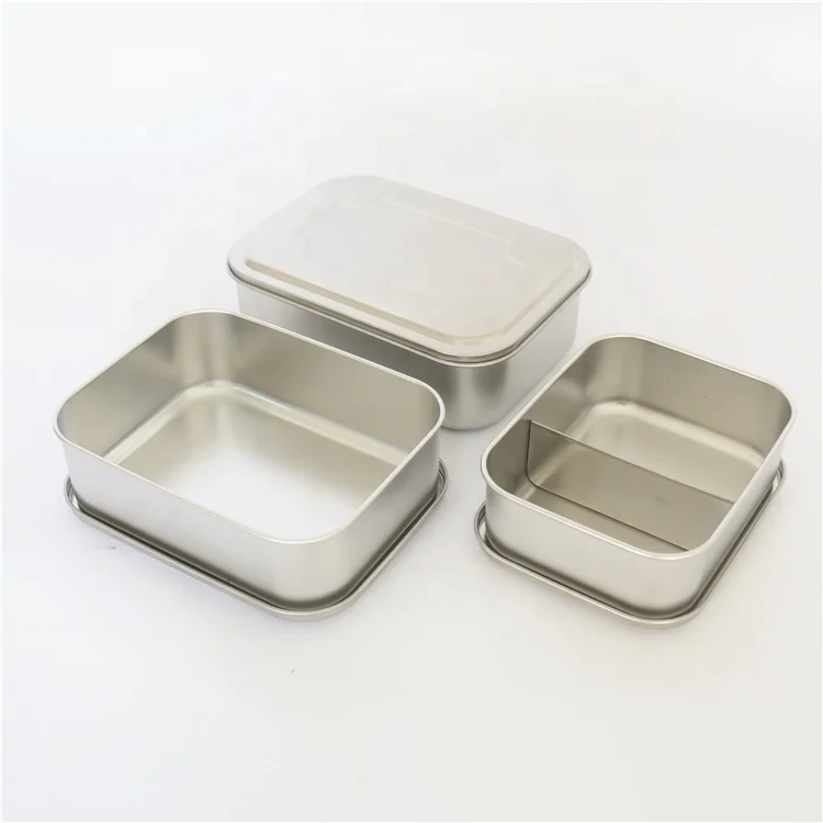 

Food Grade 304 Leak-proof Stainless Steel Lunch Box Silicone Seal Ring Square Steel Lunch Box With Divider