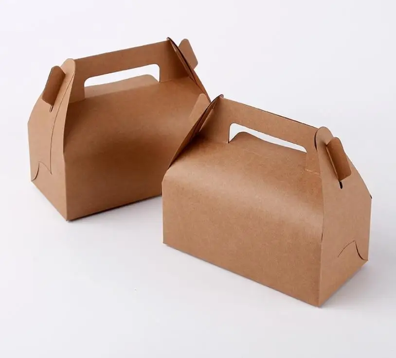 Картонная форма. Упаковка Eco Box with Handle (200шт./кор.). Картонная коробка для еды. Картонные коробки с ручкой для еды. Картонные боксы для еды.
