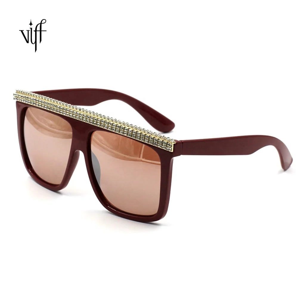 

VIFF Newest Fashionable Ins Style Sun Shades Rimless Square Diamond Oversized Sunglasses Women 2021 HP18003