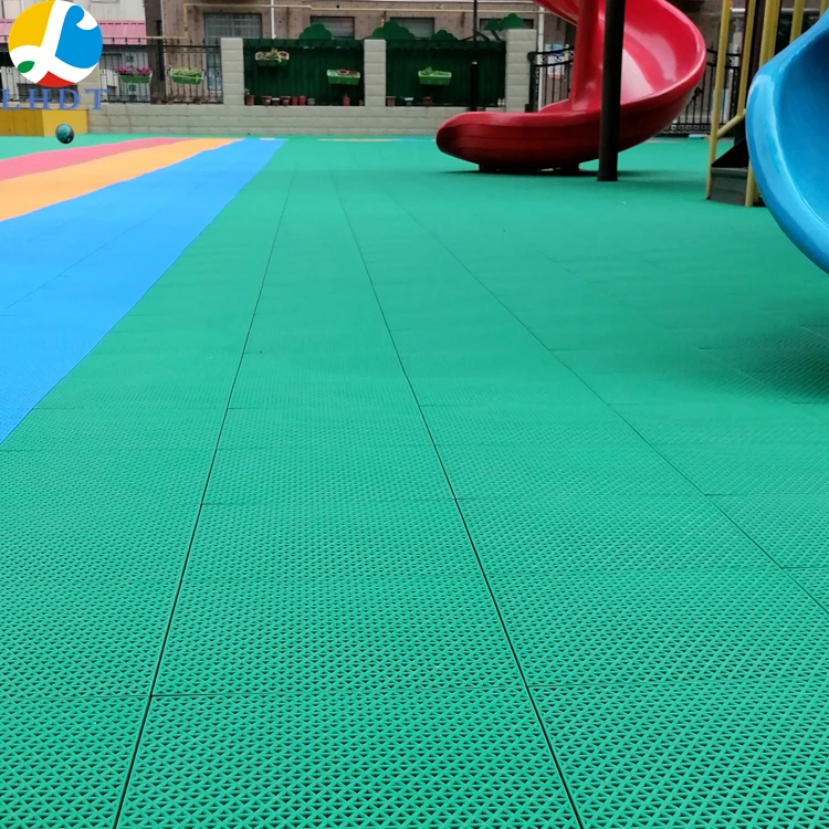 

Wear-Resistant Non-Slip solf kindergarten flooring outdoor playground plastic decor floor tile