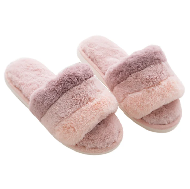 

New autumn and winter simple thick soles and non-slip size  Girls cotton slippers, 4 colors