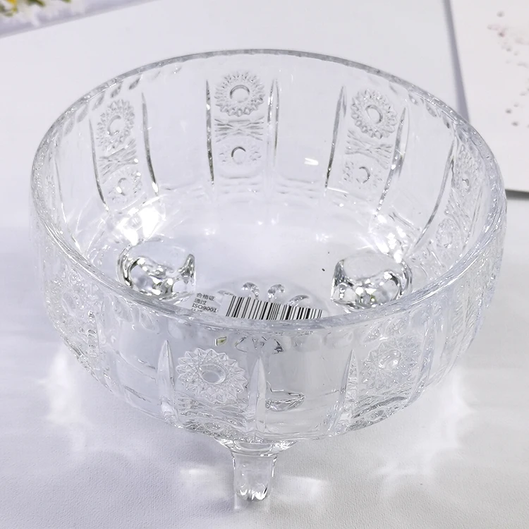 Most Popular Transparent Crystal Glass Round Storage Candy Glass Candy Jar With Lid