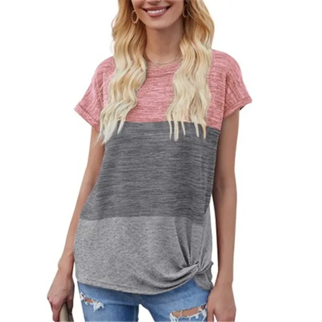 

Hot style Ladies Short Sleeve T Shirt Clash Color Kink Style clothes, 5 color