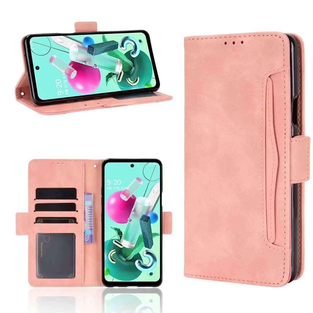 

Multi Card Slot Cattle Stripe Leather Case For LG Q92, As pictures