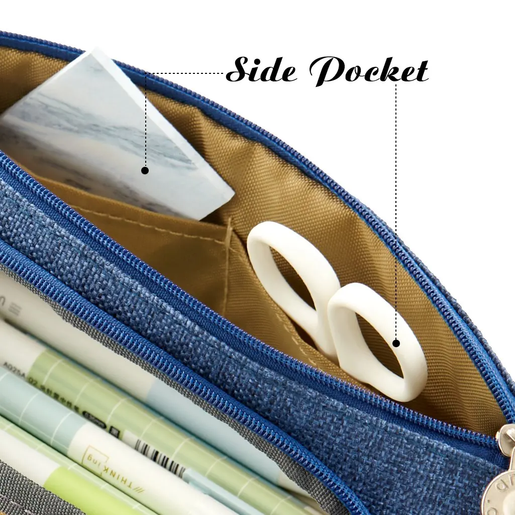 Big Capacity Canvas Pen Pencil Case Bag Marker Storage Pouch Stationery