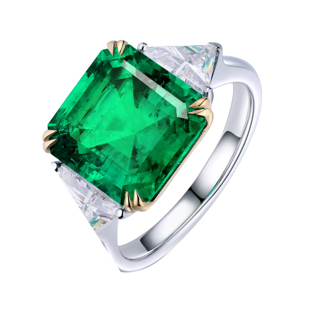 

Custom Design Jewelry Closed to Colombian Emerald Ring 9K 14K 18K White Gold Emerald Ring, Closed to colombian muzo green