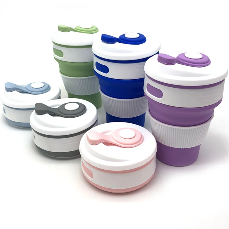 

livesilicone 350ml foldable silicone coffee cups, Customized color