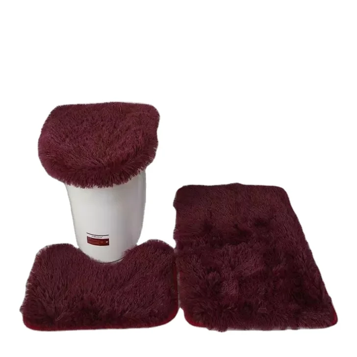 

3 piece rugs set floor bathroom non-slip bath mat set