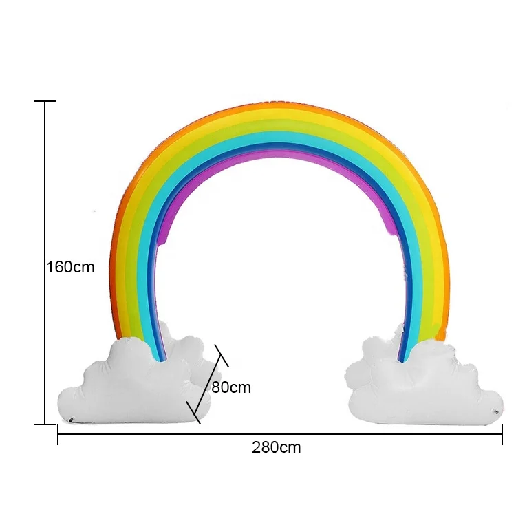 

Funny Outdoor Inflatable Rainbow Cloud Arch Sprinkler Splash Toys for Kids, As photo(or customized)
