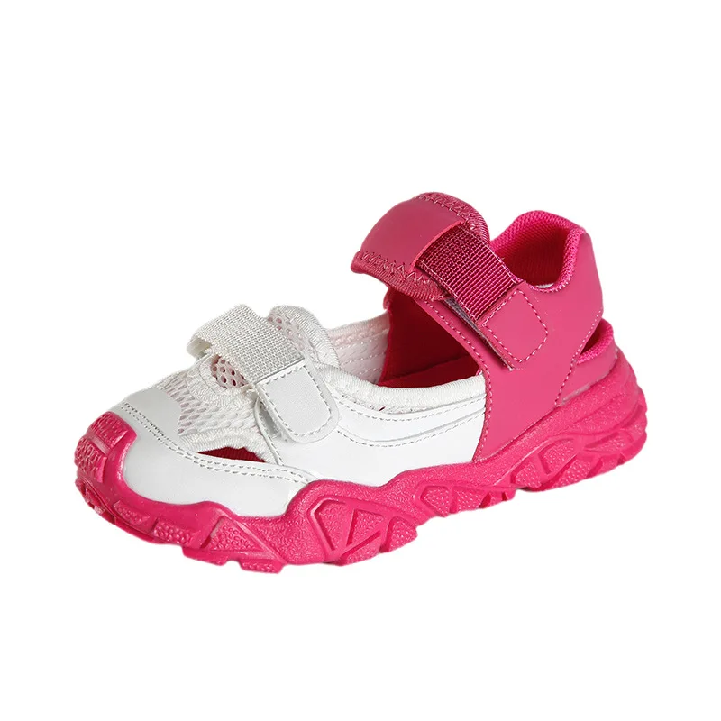 

2022 new summer single mesh shoes breathable medium and big children's sports hollow beach shoes girls sandals