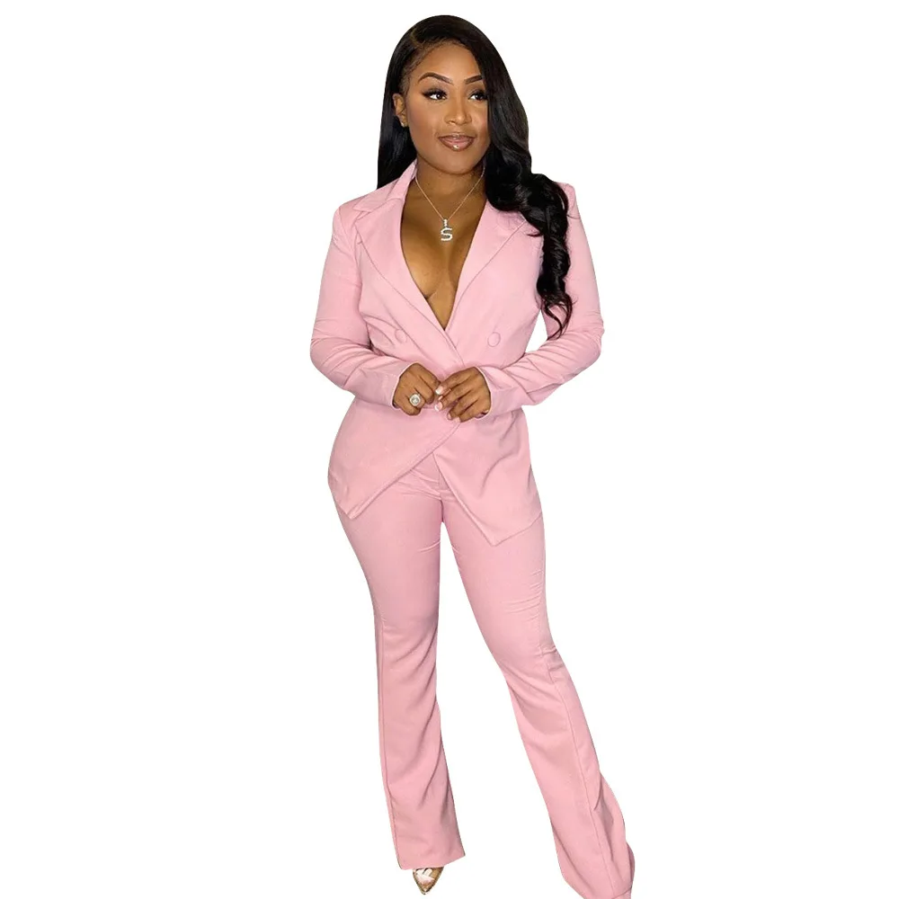 

Sexy Two Piece Set suit Long Sleeve Button Suit Coat+bodycon Pants Fall Office Ladies Clothing Fashion Club Outfits
