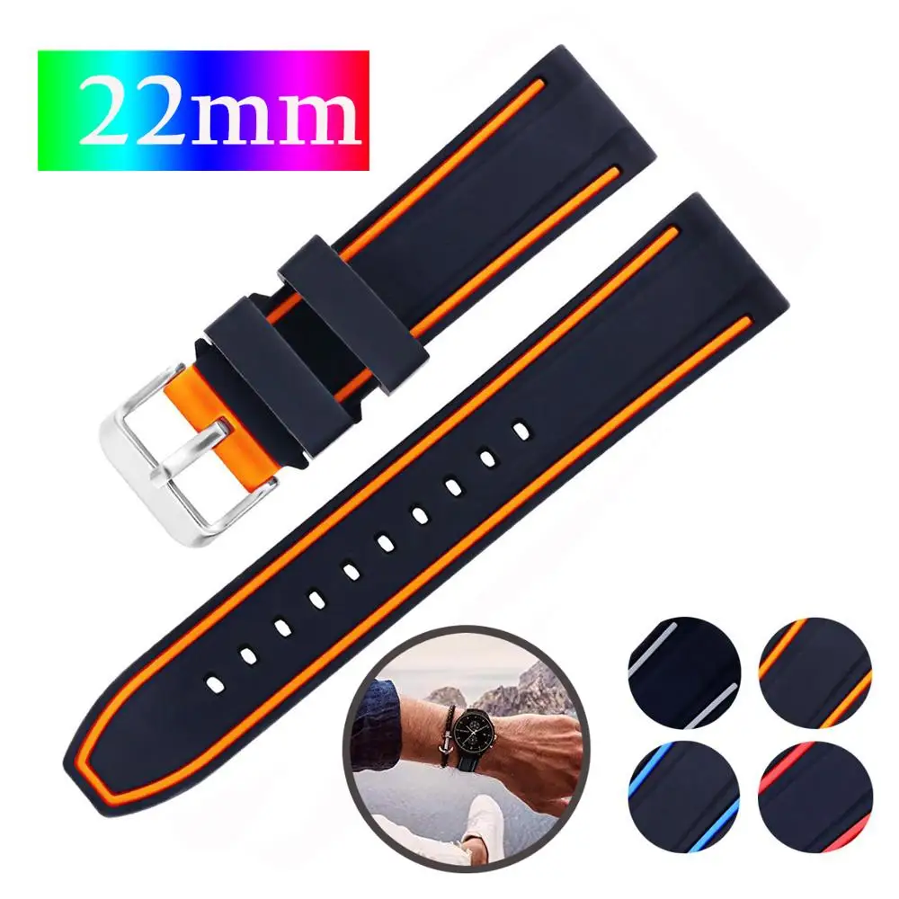 

20mm Watch Strap for Samsung Gear s3 galaxy 46mm silicone Band huami amazfit pace 22mm sport correa bracelet belt watch band, Optional