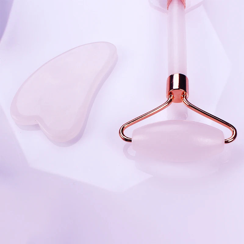 
natural best selling products jade facial roller gua sha natural stone scraping plate natural rose quartz 