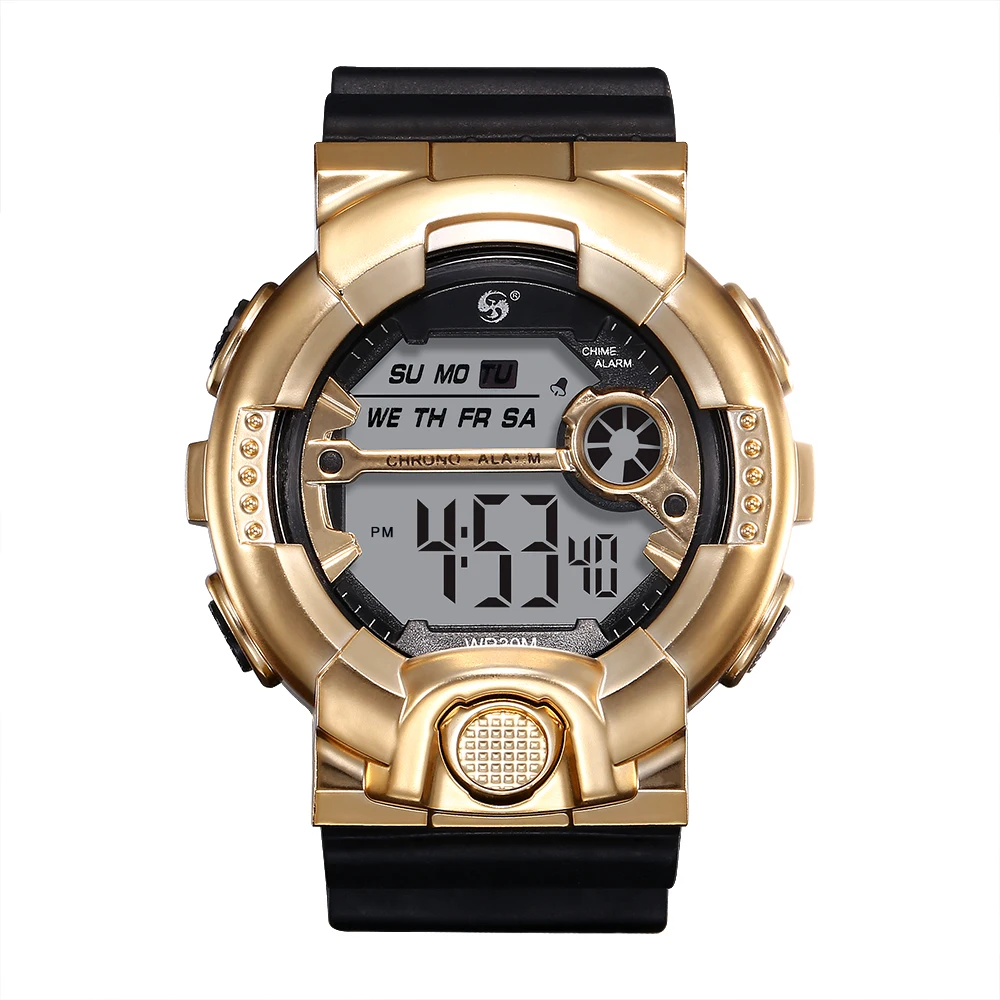 

New Fashion Trend For Men Creative Wristwatches Youth Sports Multi-Function Luminous Electronic Women Watch, 5 colors