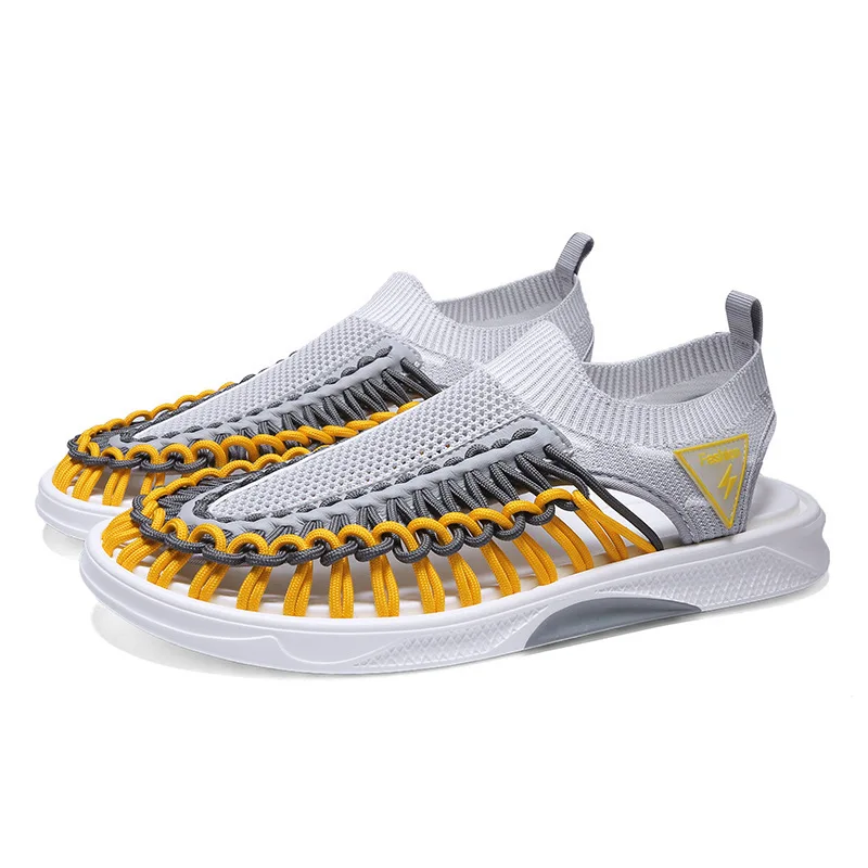 

2020 summer sandals men's beach hand-woven casual Roman personalized casual sandals trendy men shoes