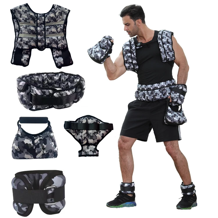 

2021 New Design Durable Adjustable Weight Vest Set Weight Lifting Training For Running, Camo