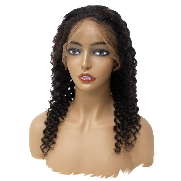

cuticle aligned transparent Natural Hairline Wholesale Factory Custom Order Deep Curly Full Lace Human Hair Wig With baby hair