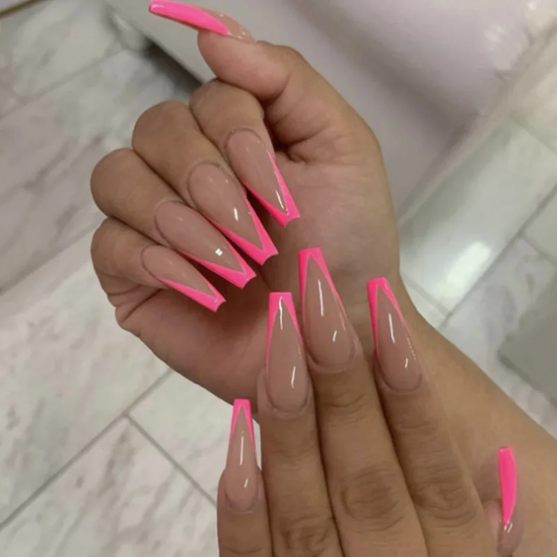 

Wholesale private label customized false nails color gel press on nails high quality French press on nail packaging box