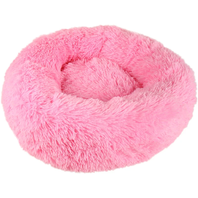 

Factory Direct Four Seasons Deep Sleeping Long Hair Round Puppy Plush Bed Cat Pet Kennel, Picture