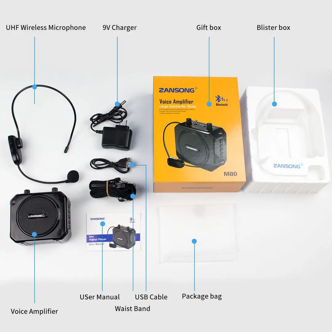 
M80 for tour guide and teacher Mini portable wireless loudspeaker amplifier 