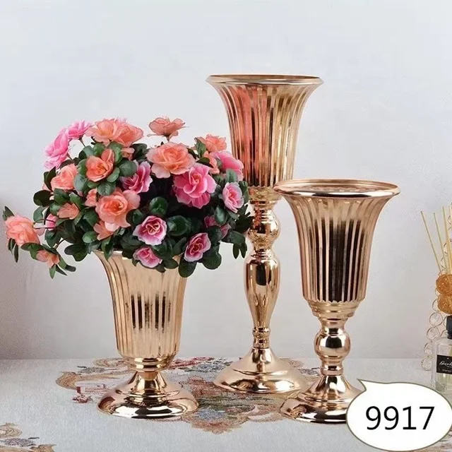 

Lead Road Candlestick gold Candle Holder Stand Gold Silver Flower Vase Wedding senyu2111, Sliver iron mental