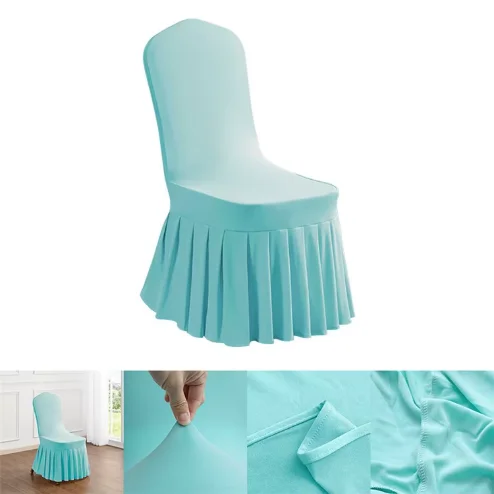 White Polyester Chair Slipcover Elastic Washable Chair Cover for Wedding Hotel Banquet Meeting