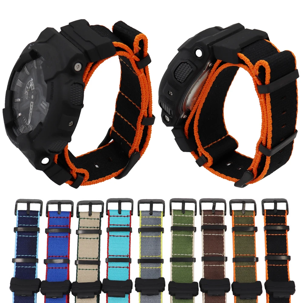

Nylon Canvas Strap Watchband for Casio G-Shock GA-110/100/120/150/200/400 GD-100/110/120 DW-5600 GW-6900 Bracelet Wrist Band
