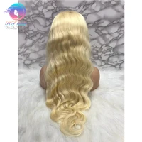

100% Virgin Raw Brazilian Cuticle Aligned Curly Human Hair 613 blond Color 360 Full Lace Wigs