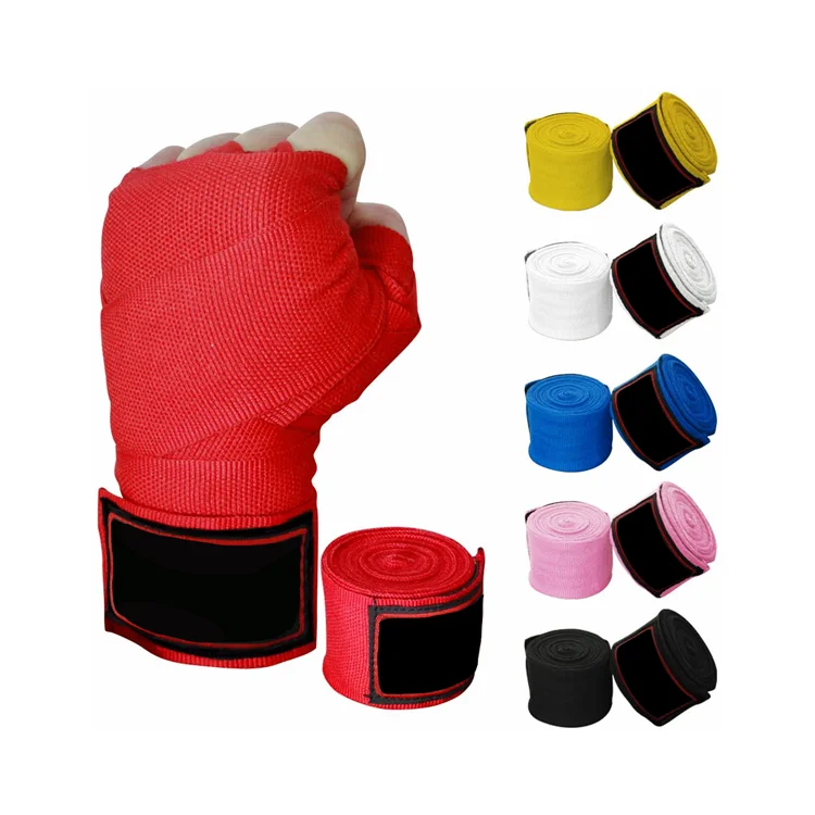 

Custom Logo Low Price Inner Fitness Elastic Easy Cotton Tape Boxing Hand Wraps, Customizad
