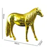Animal Furnishing Articles Solid Gold Silver Color Home Decoration Pieces Polyresin Rocking Horse Sculpture Carving Horse