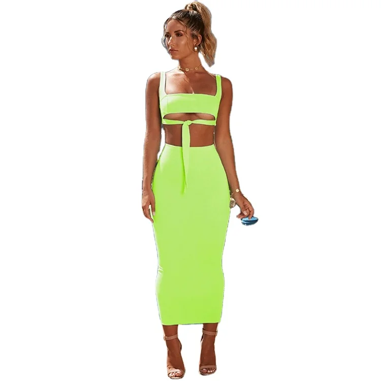 

Sling Style Zipper Backless 77% Polyester Fiber Lace Two-piece Cheap Casual Women Dress, Black, white, orange, blue, purple, fluorescent green,