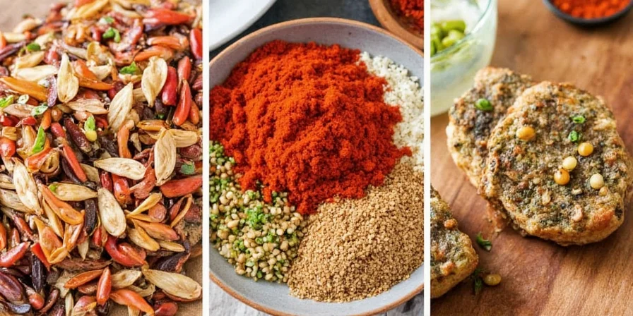 Browning red curry paste in oil