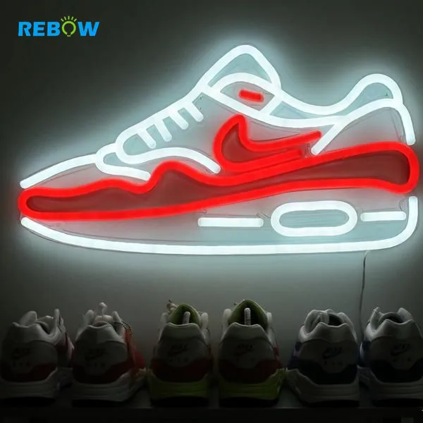 
Rebow Manufacturer Rolling Stones Shoes Led Glass Flex Neon Custom Sign 