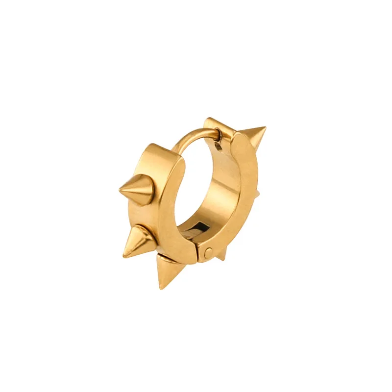 

Factory Direct Sales Korean Fashion Punk Rivets Stainless Steel Personalized Ring Earrings Women, Picture