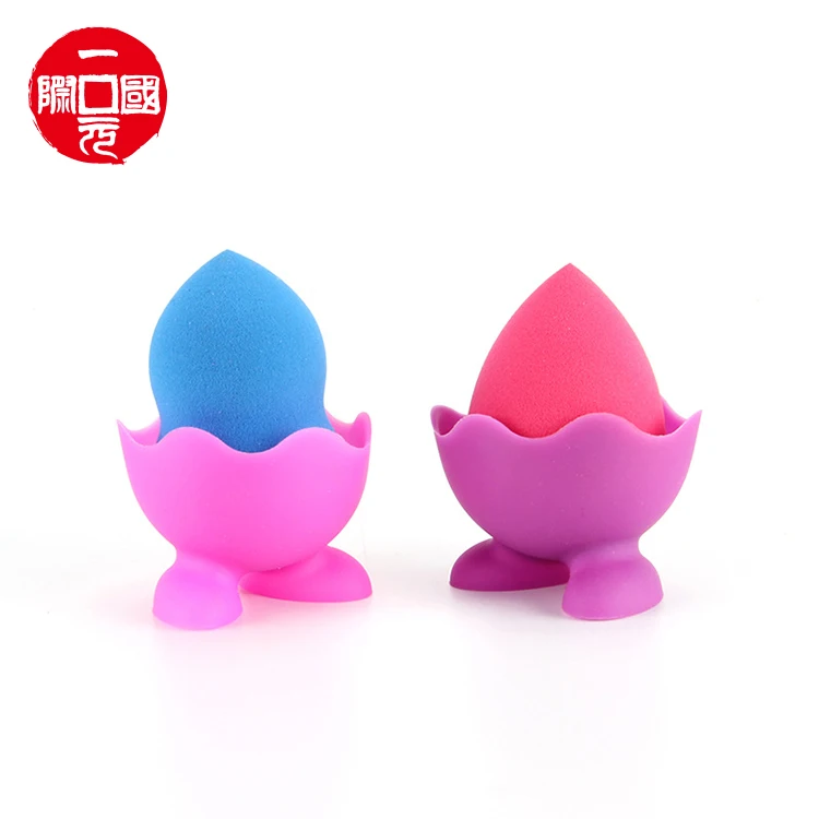 

Hot sale latex free diamond shape blue pink makeup egg sponge