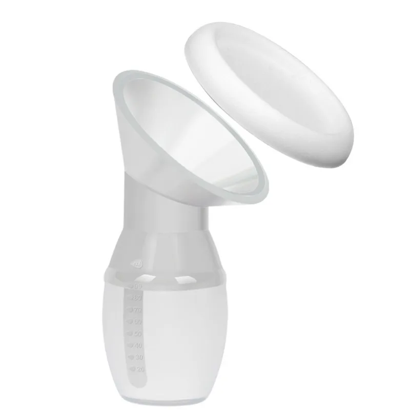 

OEM Custom wide neck pressing Silicone manual Breast Milk Pump With Lid, Transparent or customized