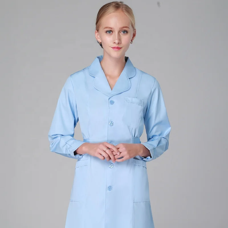 

Long Sleeve Unisex Customizable Lab Uniforms Doctor's Coat Nurse White Lab Coat Dress
