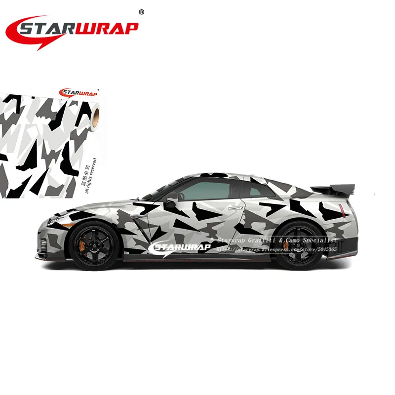 

Black Digital Camo Vinyl Film Car Vinyl Wrap Film Roll Foil Sticker Sheet Bubble Free Bike Console Computer phone