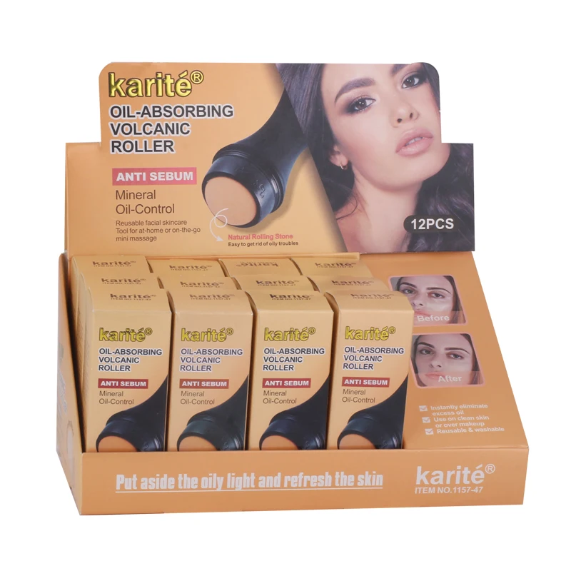 

Karite New Styles Nature Stone Roller Oil-absorbing Volcanic Face Roller Oil-control OEM Wholesale Private Label