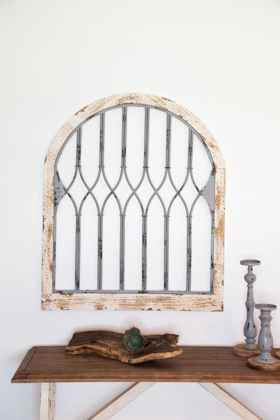 Wall Hangings Home Decor Distressed Iron Arch With Metal Wood And Metal