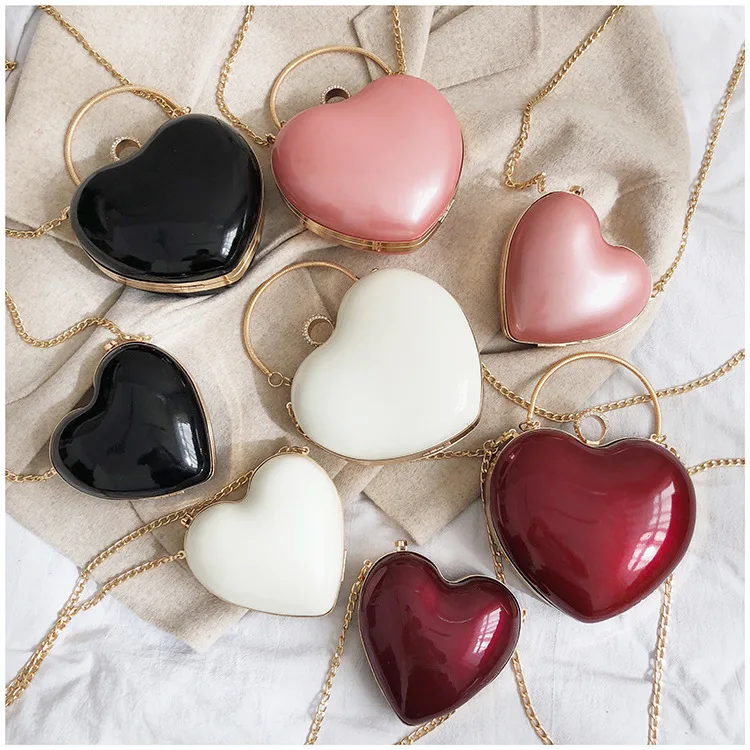 

2019 New peach heart shaped Ladies handbags Women Hand Bags jelly Purses