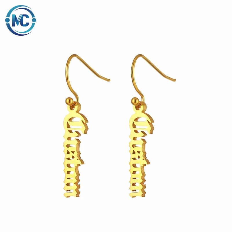 

2021 Personalized Old English Name Drop Earring Charm Inspirational Jewelry