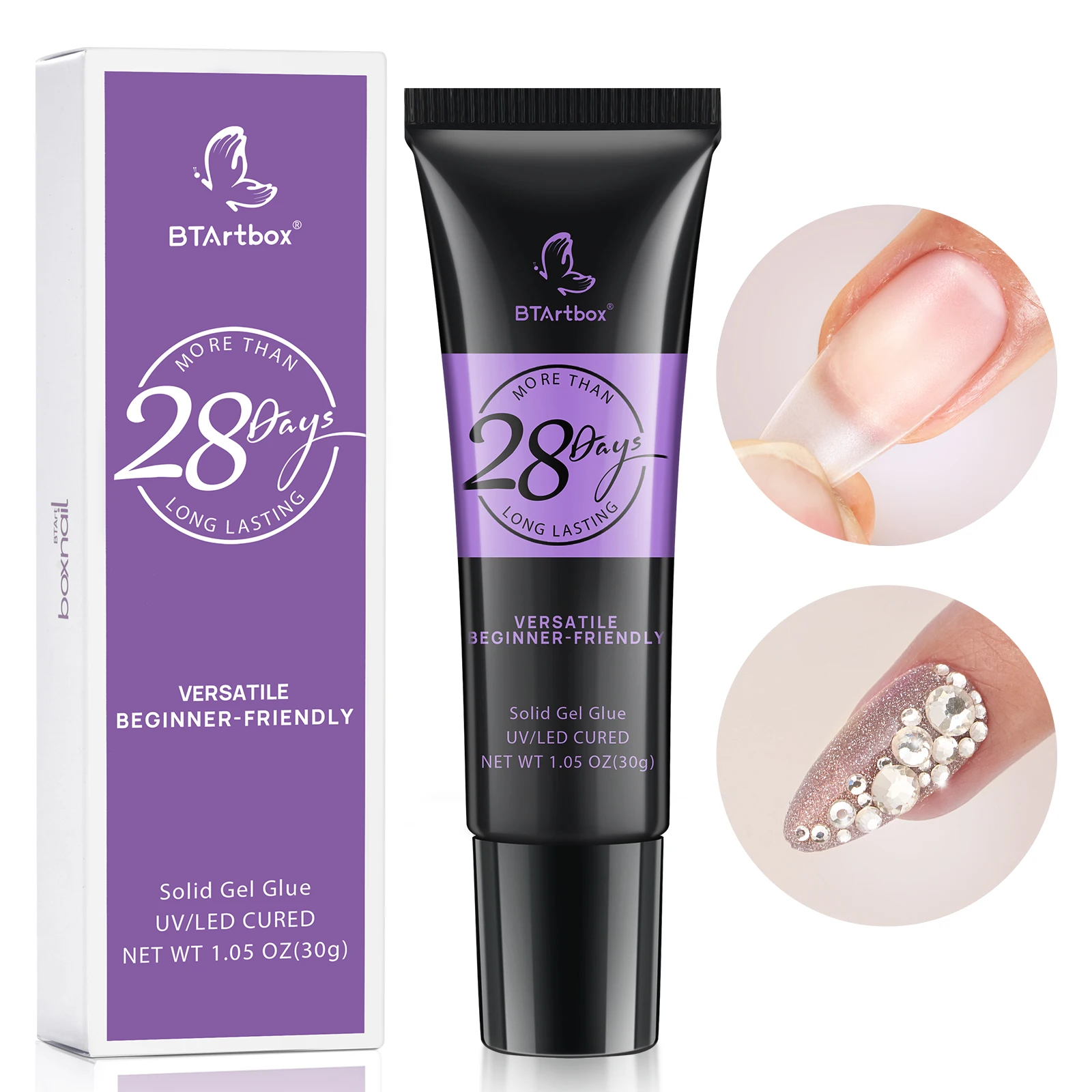 

BTArtbox Long Lasting 30g Solid Uv Gel Nail Glue False Nails Solid Bonding Gel Nail Art Tips Gel Glue For Manicure
