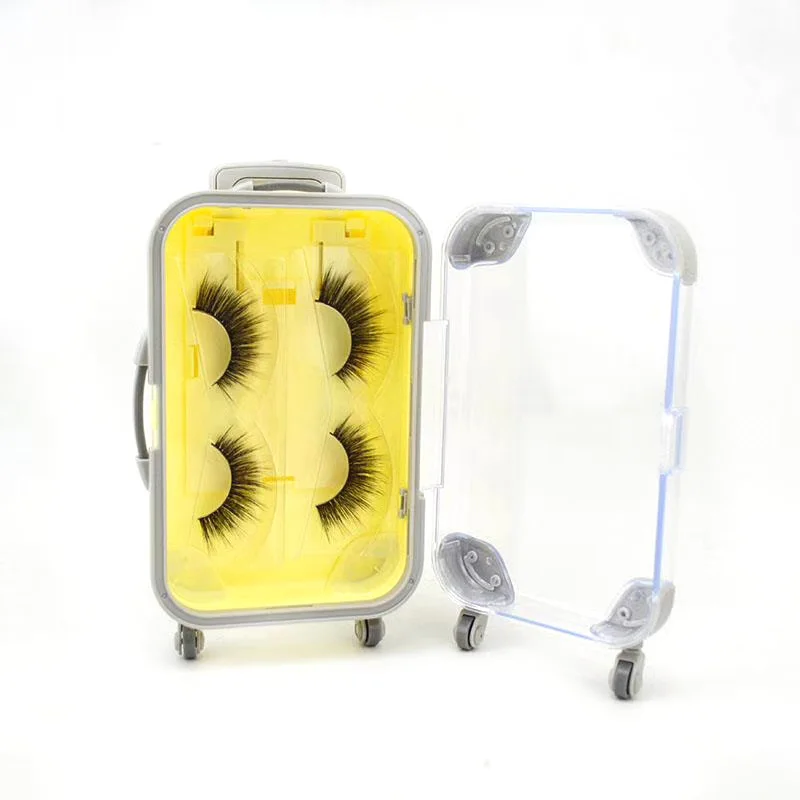 

wholesale clear cute suitcase custom eyelash packaging