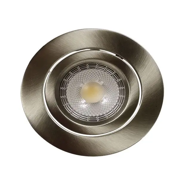 Brushed nickel aluminium round shape residential COB LED downlight